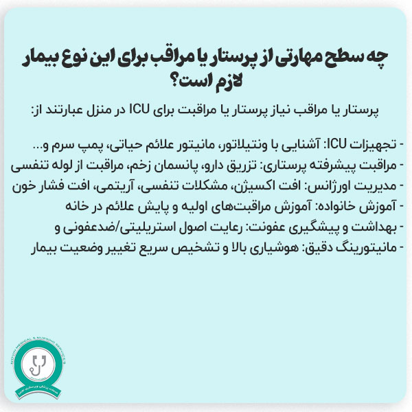 چه سطح مهارتی از پرستار یا مراقب برای این نوع بیمار لازم است؟