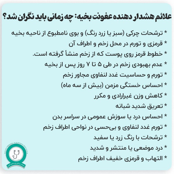 علائم عفونت بخیه